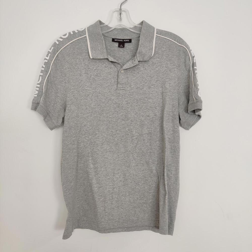 Michael Kors Men's Silver Gray Polo Size Medium 100% Cotton